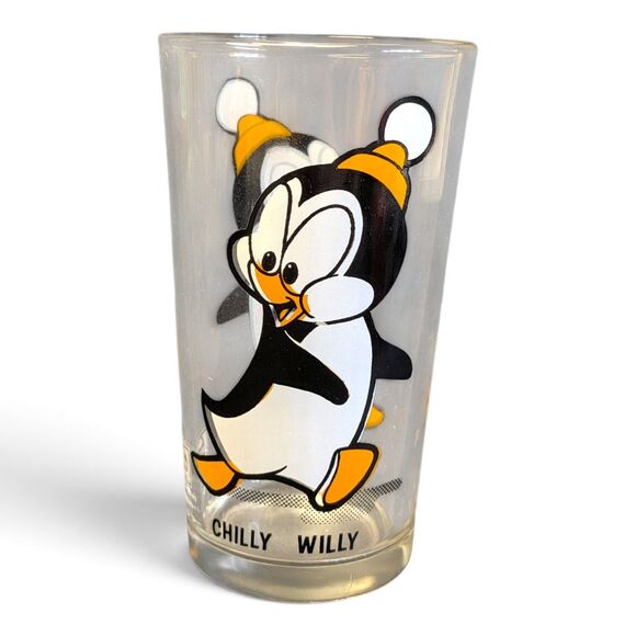 Vintage 1970's CHILLY WILLY The Penguin 5" Glass Pepsi & Walter Lantz
